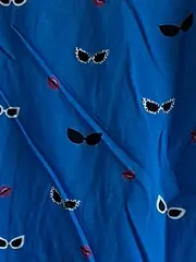 Vorschaubild 7 von EDC Damen T-Shirt Gr. 38/M Blau Casual Augen Lippen Muster