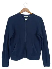 Vorschaubild 1 von Herren Strickjacke Blau Gr. L Casual Strukturmuster Reißverschluss