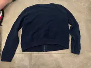 Vorschaubild 2 von Herren Strickjacke Blau Gr. L Casual Strukturmuster Reißverschluss