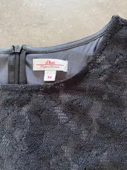 Vorschaubild 6 von Damen Kleid Spitze Kurzarm Gr. 34 Schwarz Elegant