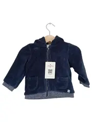 Vorschaubild 1 von Kinder Fleecejacke Gr. 74 Blau mit Kapuze Kuschelfleece