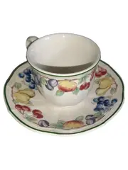 Vorschaubild 1 von Melina Tasse Untertasse Porzellan Klassisch Obst Mehrfarbig 6cm