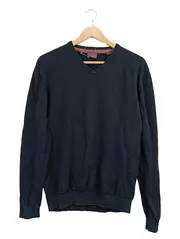 Vorschaubild 1 von Essentials Herren Pullover V-Ausschnitt Schwarz Gr. M Langarm