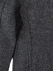 Vorschaubild 3 von Damen Strickjacke Gr. 34/XS Grau Meliert Kapuze Wolle Reißverschluss