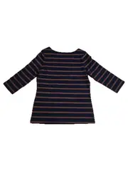 Vorschaubild 3 von Damen Langarmshirt Gestreift Blau Braun Gr. 40/42 M Maritim