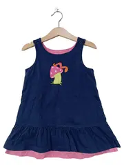 Vorschaubild 1 von Latzkleid Mädchen 98 Tiermotive Blau Baumwolle Applikation