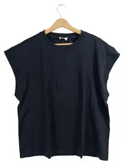 Vorschaubild 1 von Damen T-Shirt Gr. 40/L Schwarz Basic Baumwolle Ärmellos