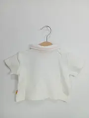 Vorschaubild 2 von Kinder Poloshirt Gr. 56 Weiß mit Bär Stickerei Kurzarm
