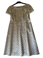 Vorschaubild 1 von Taifun Damen Freizeitkleid Gr. 42/XL Beige Punkte Kurzarm