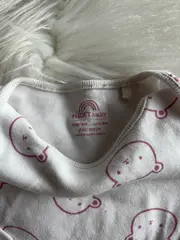 Vorschaubild 3 von Baby Body Mädchen Gr. 74 Bärchen Muster Weiß Rosa Baumwolle