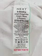 Vorschaubild 6 von Baby Body Mädchen Gr. 74 Bärchen Muster Weiß Rosa Baumwolle