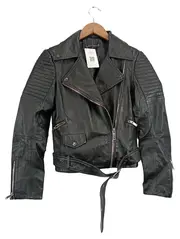 Vorschaubild 1 von Damen Lederjacke Bikerjacke Schwarz Gr. S Streetwear