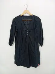 Vorschaubild 2 von Blusenkleid Damen 36/S Schwarz Casual Baumwolle Hemdblusenkleid