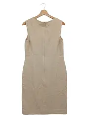 Vorschaubild 2 von Businesskleid Damen Gr. 38/M Beige Elegant Wolle Seide Etuikleid