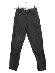 Vorschaubild 1 von High Waist Jeans Damen Gr. 36 Grau Denim Mom Hose W28