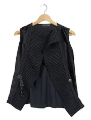 Vorschaubild 1 von Damen Fellweste Kunstfell Strick Gr. 38 Schwarz Elegant