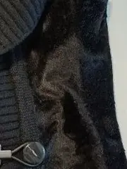 Vorschaubild 4 von Damen Fellweste Kunstfell Strick Gr. 38 Schwarz Elegant