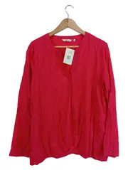 Vorschaubild 1 von Bluse Damen Gr. 46 Pink Langarm V-Ausschnitt Viskose NEU