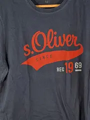 Vorschaubild 3 von Herren T-Shirt Logo Print Blau Gr. L Freizeit Baumwolle