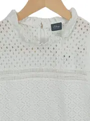 Vorschaubild 2 von Damen Top 34/XS Weiß Lochmuster Ärmellos Feminin