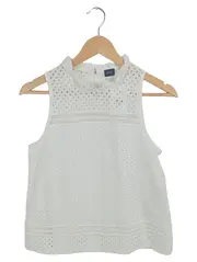 Vorschaubild 1 von Damen Top 34/XS Weiß Lochmuster Ärmellos Feminin