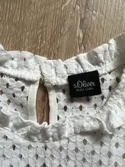 Vorschaubild 5 von Damen Top 34/XS Weiß Lochmuster Ärmellos Feminin