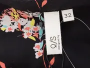 Vorschaubild 3 von Damen Freizeitkleid Gr. 32/XXS Schwarz Blumenmuster Bohemian