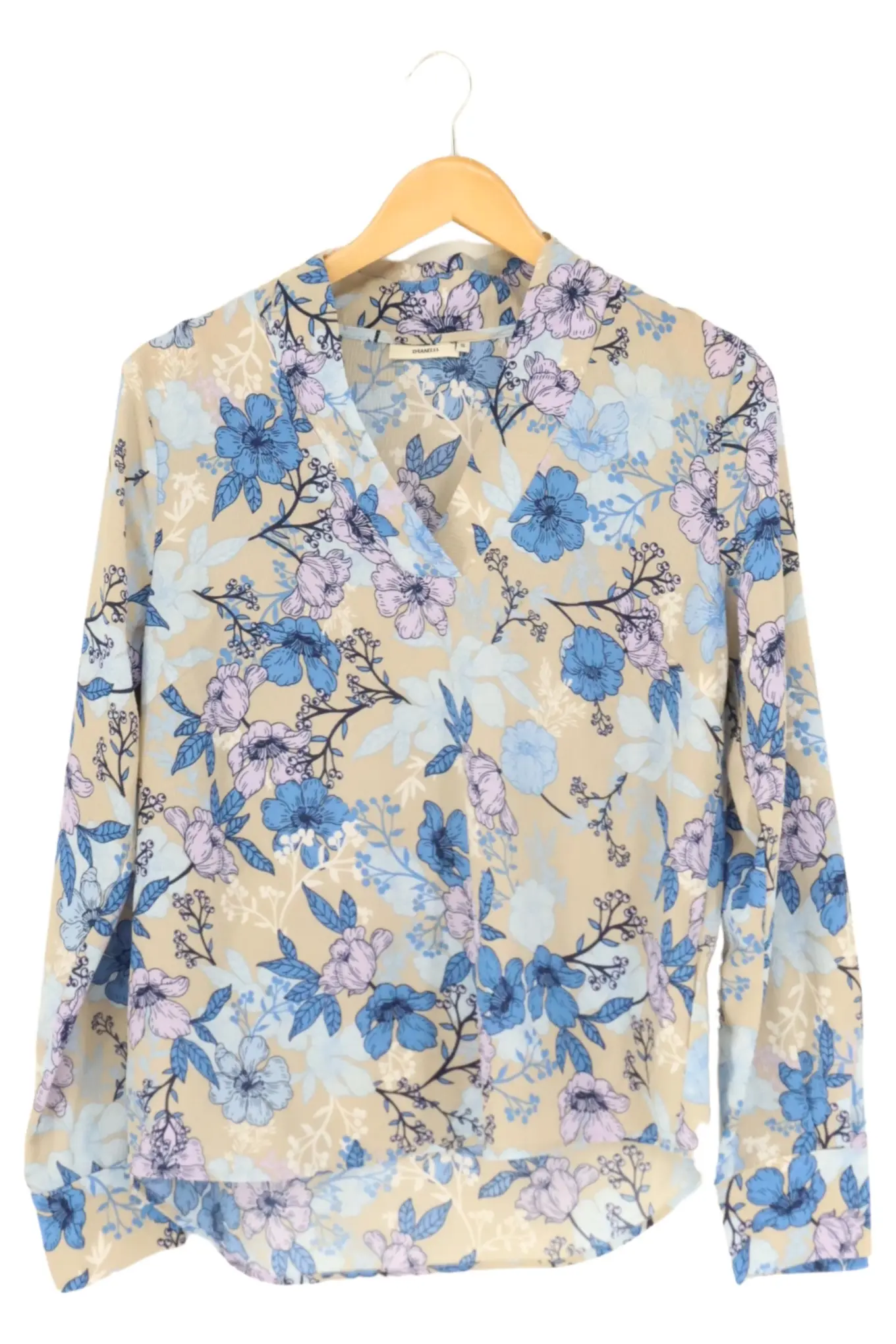 DRANELLA Damen Bluse S/36 Mehrfarbig Blumenmuster Elegant Bohemian Langarm