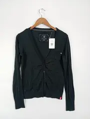 Vorschaubild 1 von EDC Damen Strickjacke Gr. 40/L Grau Casual Baumwolle Langarm