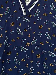 Vorschaubild 5 von Damen Bluse Gr. 38 Blau Blumenmuster Langarm Viskose