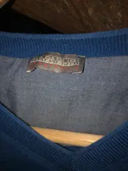 Vorschaubild 4 von Pullover Herren Gr. M Blau V-Ausschnitt Baumwolle Klassisch