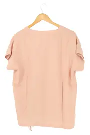 Vorschaubild 2 von Damen T-Shirt Rosa Gr. 38/M Casual V-Ausschnitt Kurzarm Kordelzug