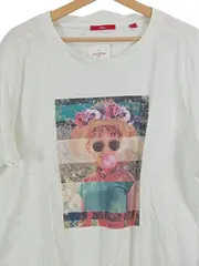 Vorschaubild 2 von Damen T-Shirt Weiß mit Grafischem Print Gr. 44/XXL Casual