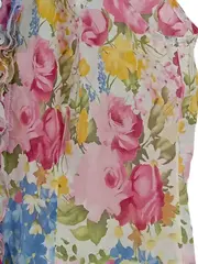 Vorschaubild 3 von Damen Bluse Ärmellos Blumenmuster Gr. 38/M Mehrfarbig Feminin