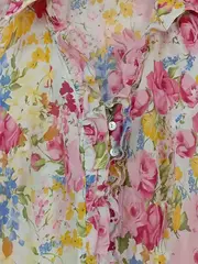 Vorschaubild 2 von Damen Bluse Ärmellos Blumenmuster Gr. 38/M Mehrfarbig Feminin