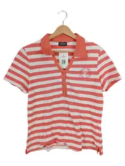 Vorschaubild 1 von TAIFUN Damen Poloshirt Gr. 40 L Orange Gestreift Kurzarm Freizeit Casual
