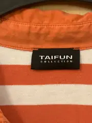 Vorschaubild 3 von TAIFUN Damen Poloshirt Gr. 40 L Orange Gestreift Kurzarm Freizeit Casual