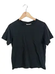 Vorschaubild 1 von Damen T-Shirt Schwarz Gr. S Basic Kurzarm Rippstrick Baumwolle