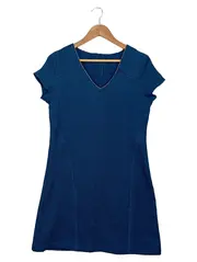Vorschaubild 1 von Freizeitkleid Damen Gr. 38 Blau Casual Kurzarm