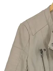 Vorschaubild 3 von Damen Kunstleder Bikerjacke Gr. 36 S Beige Modern Reißverschluss