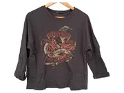 Vorschaubild 2 von Damen Langarmshirt Vintage Rock Print Schlange Rosen Grau Gr. S