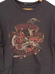 Vorschaubild 4 von Damen Langarmshirt Vintage Rock Print Schlange Rosen Grau Gr. S