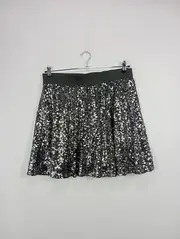 Vorschaubild 2 von Damen A-Linienrock Gr. 40 Schwarz Pailletten Glamourös