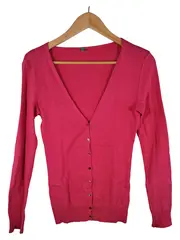 Vorschaubild 1 von Damen Strickjacke Pink Gr. S Baumwolle V-Ausschnitt