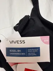 Vorschaubild 4 von Damen Bügel-BH Schwarz Gr. 80B Baumwolle Stretch NEU
