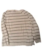 Vorschaubild 3 von Damen Pullover Gr. 44 XXL Weiß Gestreift Baumwolle Casual