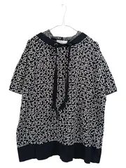 Vorschaubild 1 von Kurzarm Hoodie Herren Gr. L Schwarz Weiß Grafisch Muster