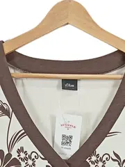 Vorschaubild 3 von Damen Freizeitkleid Wickelkleid Gr. 38 Braun Blumenmuster