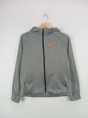Vorschaubild 2 von Kinder Trainingsjacke Gr. 158 Grau Melange Kapuze Sport Polyester