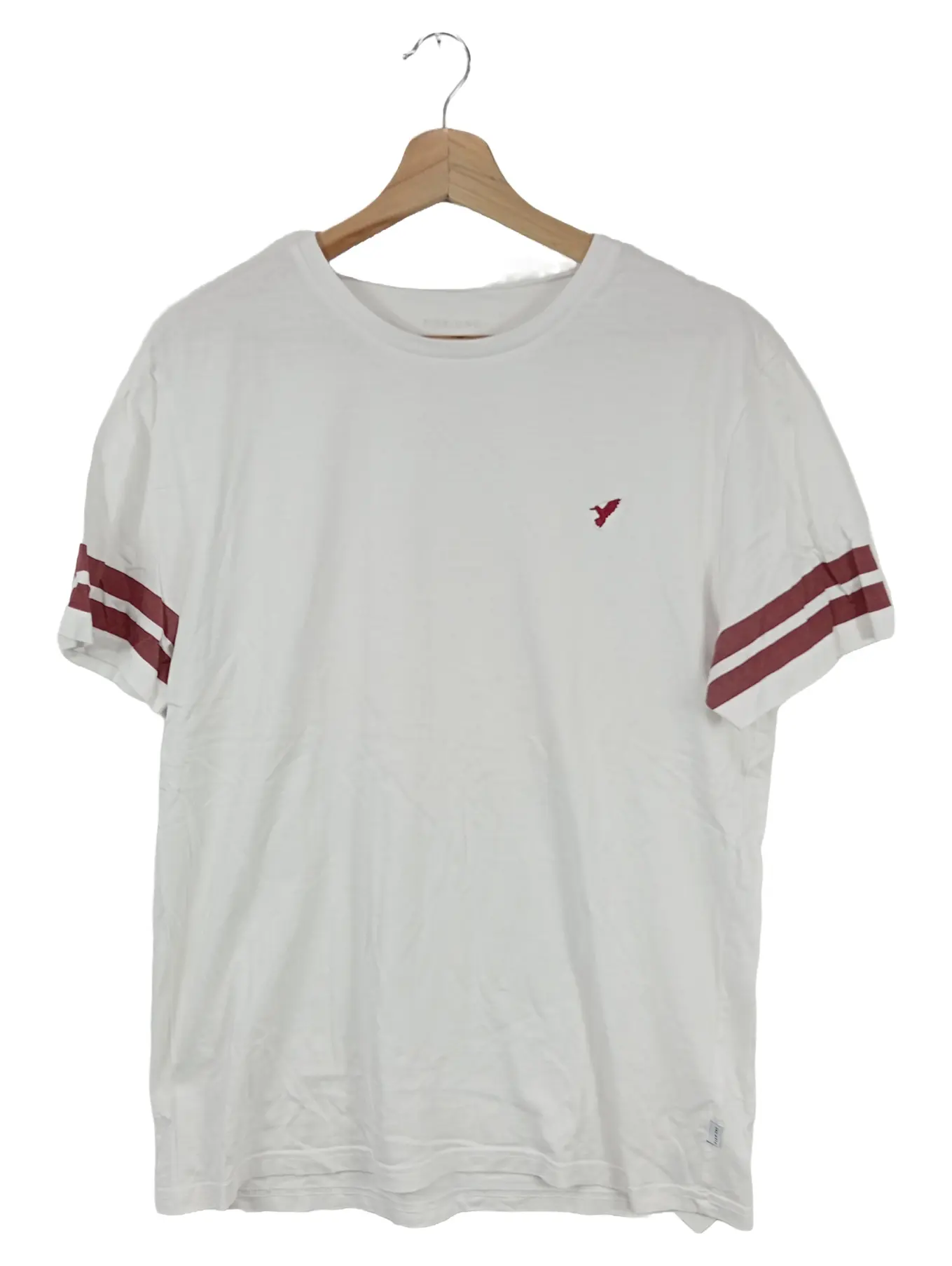 PIER ONE Herren T-Shirt Casual Weiß Gr. 48/M Baumwolle Gestreift